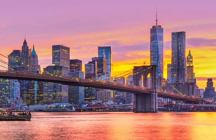 NYC skyline at daybreak