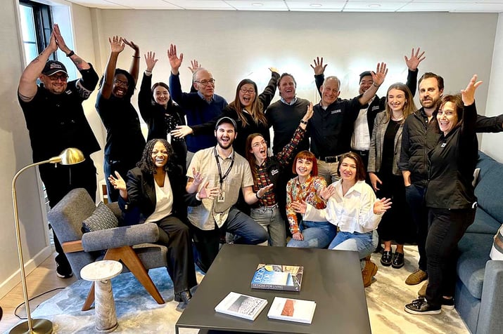 Staff and partners celebrating