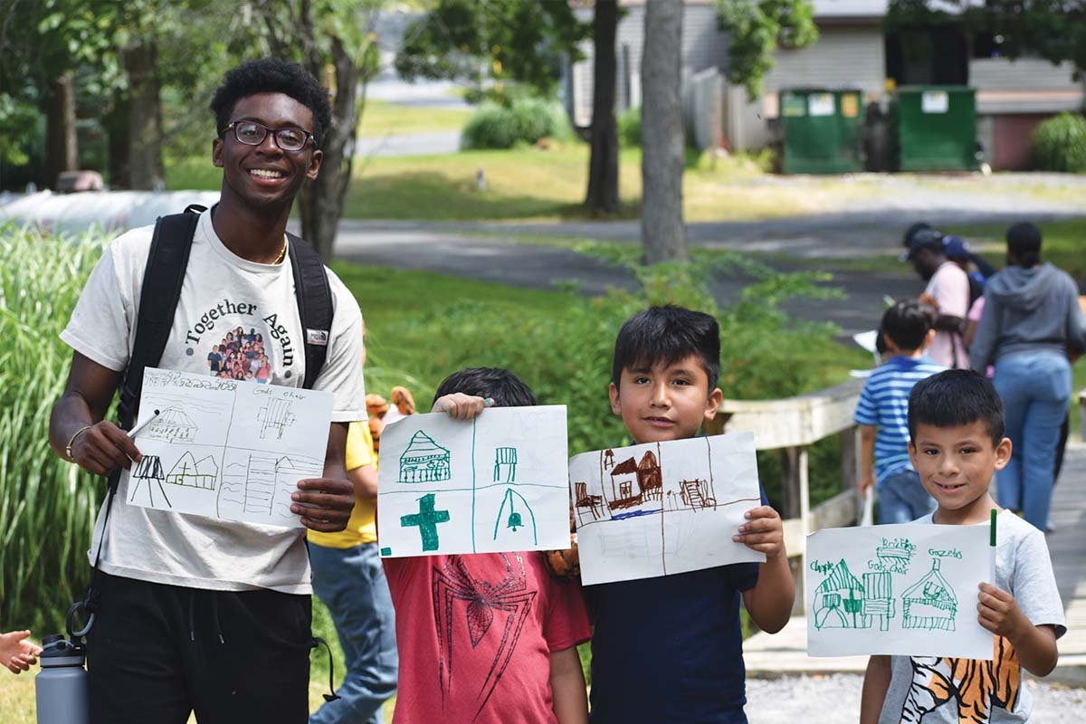 Campers with counselor