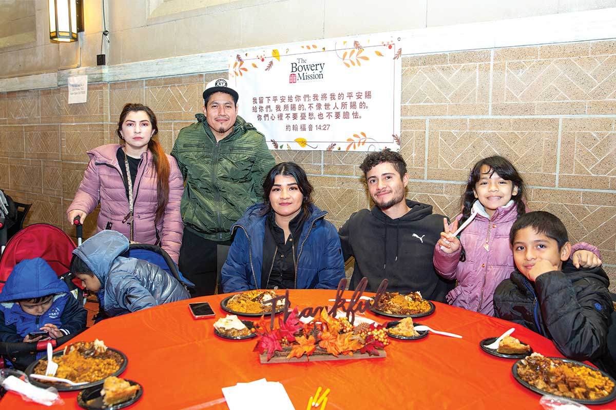 Families enjoying Thanksgiving