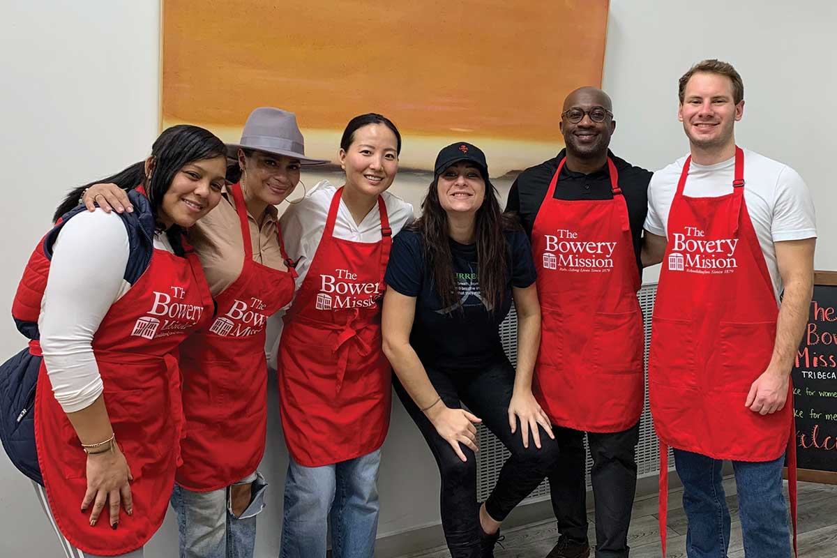 Volunteers smiling