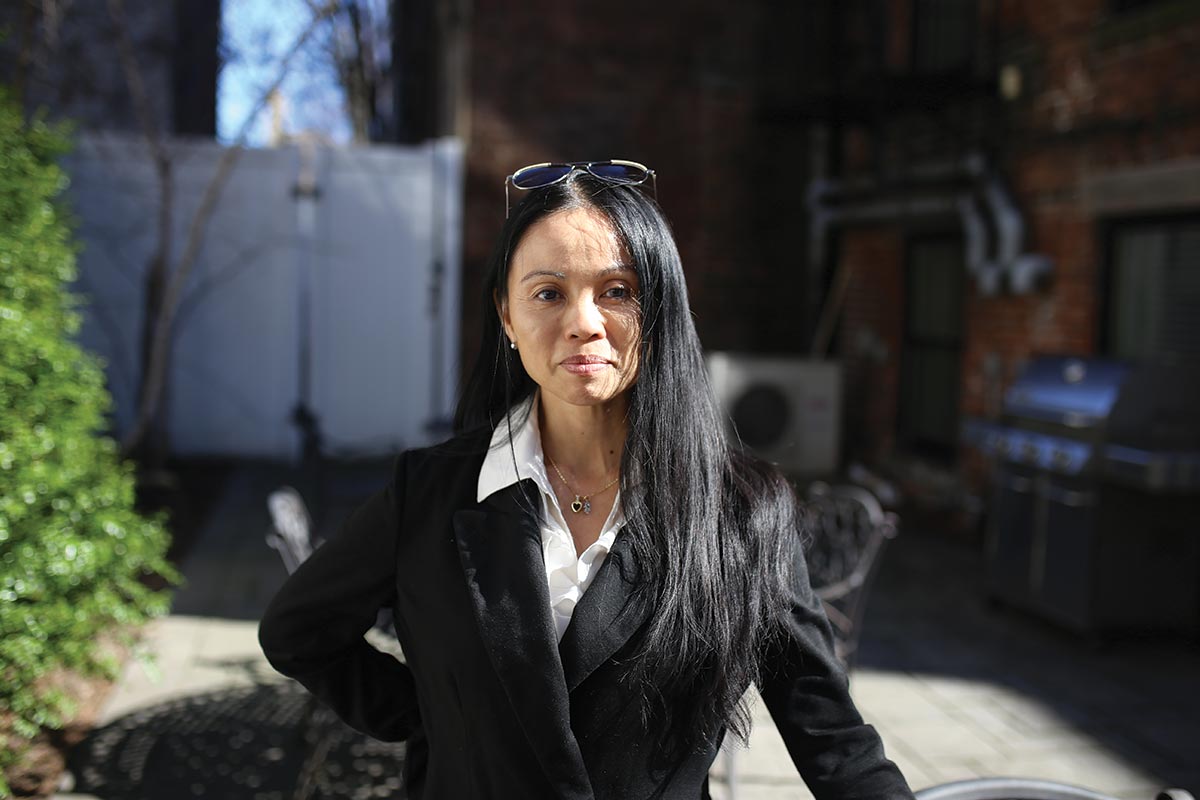 Kit standing outside at The Bowery Mission Women's Center.